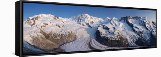 Monte Rosa Range and Gornergletscher, Zermatt, Valais, Switzerland-Jon Arnold-Framed Stretched Canvas