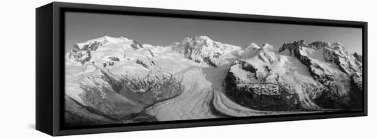 Monte Rosa Range and Gornergletscher, Zermatt, Valais, Switzerland-Jon Arnold-Framed Stretched Canvas