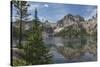 Monte Verita Peak mirrored in still waters of Baron Lake, Sawtooth Mountains Wilderness, Idaho.-Alan Majchrowicz-Stretched Canvas