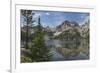 Monte Verita Peak mirrored in still waters of Baron Lake, Sawtooth Mountains Wilderness, Idaho.-Alan Majchrowicz-Framed Photographic Print