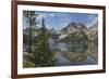 Monte Verita Peak mirrored in still waters of Baron Lake, Sawtooth Mountains Wilderness, Idaho.-Alan Majchrowicz-Framed Photographic Print