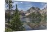 Monte Verita Peak mirrored in still waters of Baron Lake, Sawtooth Mountains Wilderness, Idaho.-Alan Majchrowicz-Mounted Photographic Print