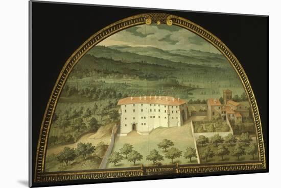 Monte Viturino, Tuscany, Italy, from Series of Lunettes of Tuscan Villas, 1599-1602-Giusto Utens-Mounted Giclee Print