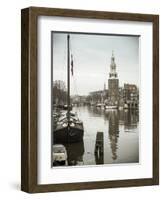 Montelbaanstoren Tower, Oudeschans Canal, Amsterdam, Holland-Jon Arnold-Framed Photographic Print