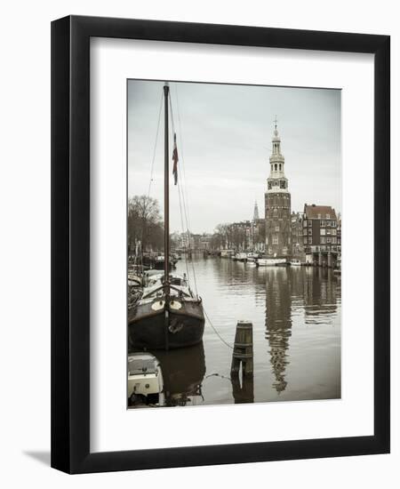 Montelbaanstoren Tower, Oudeschans Canal, Amsterdam, Holland-Jon Arnold-Framed Photographic Print