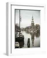 Montelbaanstoren Tower, Oudeschans Canal, Amsterdam, Holland-Jon Arnold-Framed Photographic Print