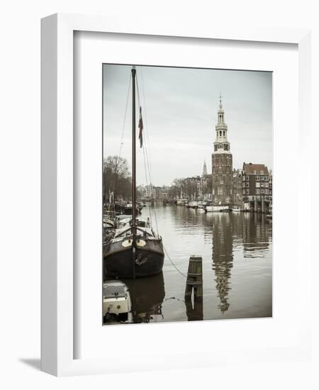 Montelbaanstoren Tower, Oudeschans Canal, Amsterdam, Holland-Jon Arnold-Framed Photographic Print