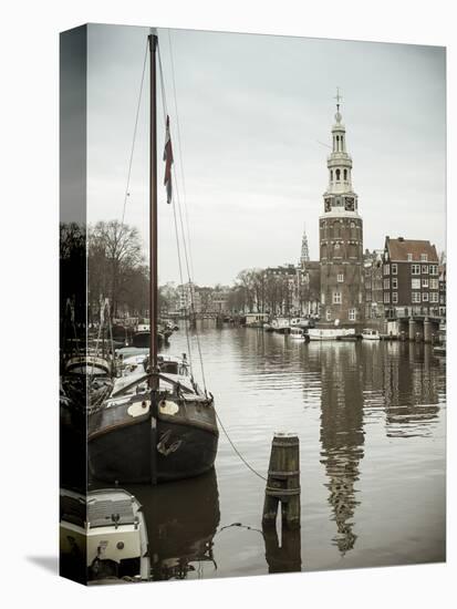 Montelbaanstoren Tower, Oudeschans Canal, Amsterdam, Holland-Jon Arnold-Stretched Canvas