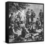 Montenegrin Soldiers Singing Warsongs-null-Framed Stretched Canvas