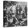 Montenegrin Soldiers Singing Warsongs-null-Stretched Canvas