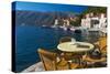 Montenegro, Bay of Kotor, Perast, Waterside Cafe-Alan Copson-Stretched Canvas