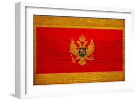 Montenegro Flag Design with Wood Patterning - Flags of the World Series-Philippe Hugonnard-Framed Art Print