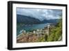 Montenegro, Kotor. Cruise ship in city harbor.-Jaynes Gallery-Framed Photographic Print