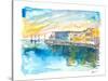 Monterey Bay California Cannery Row Waterfront-M. Bleichner-Stretched Canvas