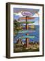 Monterey, California - Destination Sign-Lantern Press-Framed Art Print