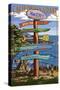 Monterey, California - Destination Sign-Lantern Press-Stretched Canvas