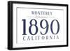 Monterey, California - Established Date (Blue)-Lantern Press-Framed Art Print