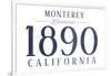 Monterey, California - Established Date (Blue)-Lantern Press-Framed Art Print