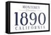 Monterey, California - Established Date (Blue)-Lantern Press-Framed Stretched Canvas