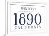 Monterey, California - Established Date (Blue)-Lantern Press-Framed Art Print