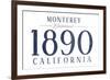 Monterey, California - Established Date (Blue)-Lantern Press-Framed Art Print