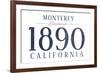 Monterey, California - Established Date (Blue)-Lantern Press-Framed Art Print