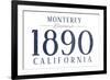 Monterey, California - Established Date (Blue)-Lantern Press-Framed Art Print