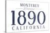 Monterey, California - Established Date (Blue)-Lantern Press-Stretched Canvas