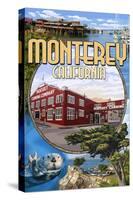 Monterey, California - Montage Scenes-Lantern Press-Stretched Canvas
