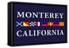 Monterey, California - Nautical Flags-Lantern Press-Framed Stretched Canvas