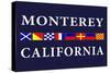 Monterey, California - Nautical Flags-Lantern Press-Stretched Canvas