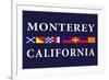 Monterey, California - Nautical Flags-Lantern Press-Framed Premium Giclee Print