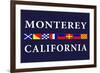 Monterey, California - Nautical Flags-Lantern Press-Framed Premium Giclee Print