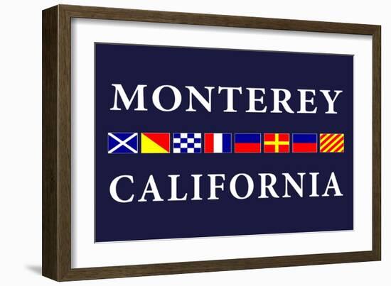 Monterey, California - Nautical Flags-Lantern Press-Framed Art Print