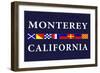 Monterey, California - Nautical Flags-Lantern Press-Framed Art Print