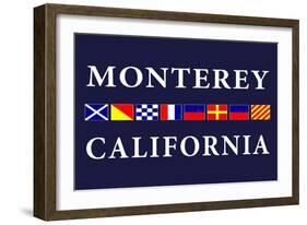 Monterey, California - Nautical Flags-Lantern Press-Framed Art Print