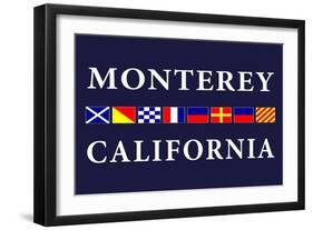 Monterey, California - Nautical Flags-Lantern Press-Framed Art Print