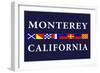 Monterey, California - Nautical Flags-Lantern Press-Framed Art Print