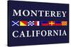 Monterey, California - Nautical Flags-Lantern Press-Stretched Canvas