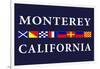 Monterey, California - Nautical Flags-Lantern Press-Framed Art Print