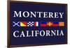 Monterey, California - Nautical Flags-Lantern Press-Framed Art Print