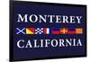 Monterey, California - Nautical Flags-Lantern Press-Framed Art Print