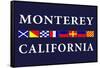 Monterey, California - Nautical Flags-Lantern Press-Framed Stretched Canvas