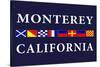 Monterey, California - Nautical Flags-Lantern Press-Stretched Canvas