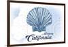 Monterey, California - Scallop Shell - Blue - Coastal Icon-Lantern Press-Framed Art Print