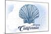 Monterey, California - Scallop Shell - Blue - Coastal Icon-Lantern Press-Mounted Art Print