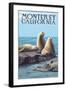 Monterey, California - Sea Lions-Lantern Press-Framed Art Print