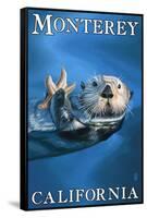 Monterey, California - Sea Otter-Lantern Press-Framed Stretched Canvas