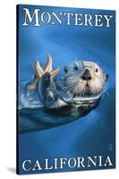 Monterey, California - Sea Otter-Lantern Press-Stretched Canvas