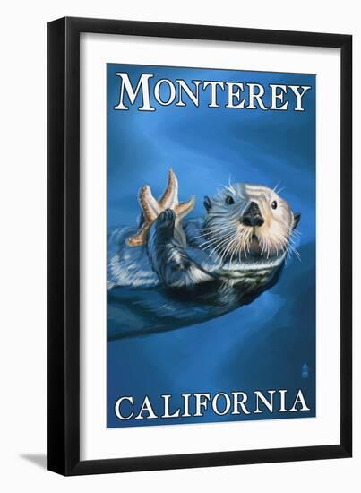 Monterey, California - Sea Otter-Lantern Press-Framed Art Print